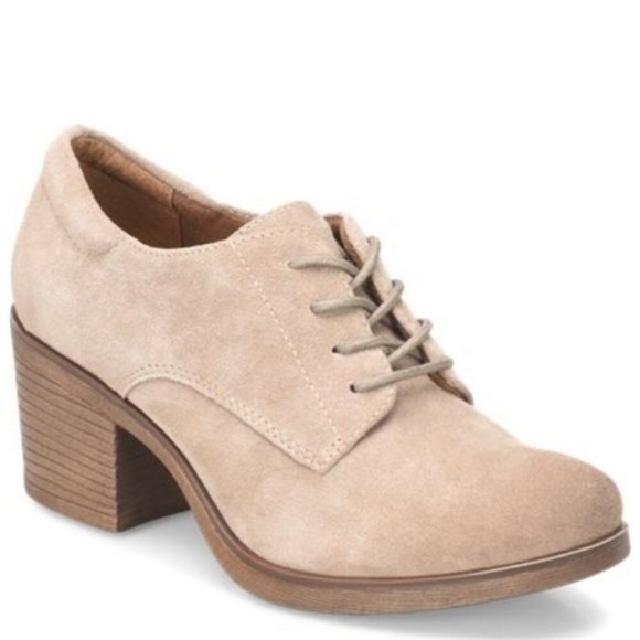 EuroSoft Womens Jules Oxfords Shoes with Block Heel Stone Taupe Suede Sz 6 - Picture 1 of 8